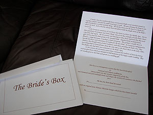 Bride Box Card